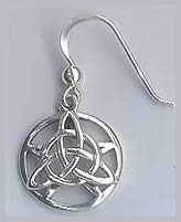 Earring: Pentagram & Triquetra: Druid`s Amulet Sterling