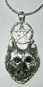 Wolf Pentagram Pewter