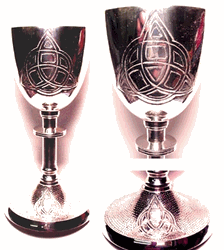 Chalice: Large Encircled Triquetra Silver Chalice 8.5"