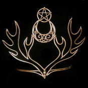 Bronze Circlet - Horned Moon with Pentacle