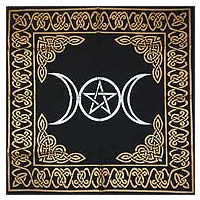 Altar / Tarot Cloth Triple Goddess W/ Pentagram