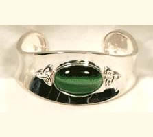 Bracelet: Celtic Green Stone - Adjustable