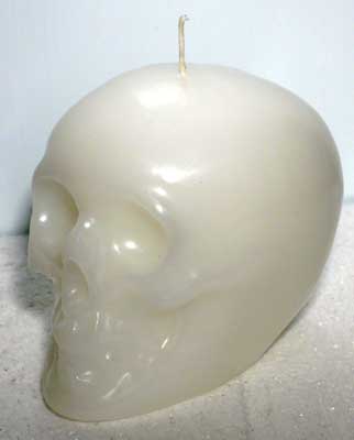 White Skull 3 1/2" Candle