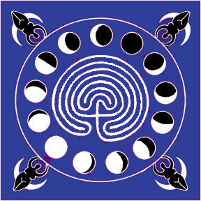 Goddess Labyrinth Altar Cloth / Scarf