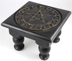Small Square Pentagram Altar Table 6" x 6"